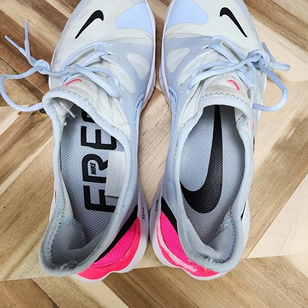 Nike Free RN 5.0 Platinum Pink Black UK 5 EUR 38.5 Womens Running Shoe